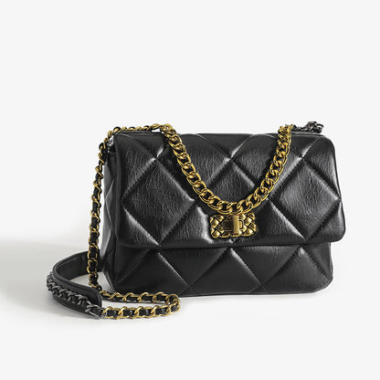 レディース本革ショルダーバッグチェーンバッグ流浪バッグチェック斜め掛けバックファッション流行