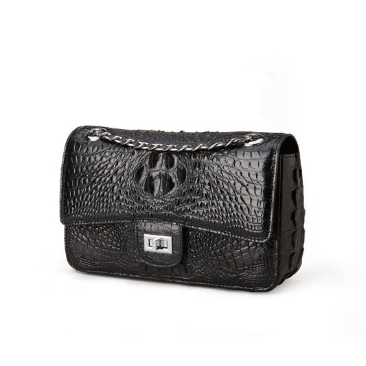 おしゃれなショルダーバッグカジュアルショルダーバッグクロコダイル革のレディースバッグ本革のスクエアバッグ