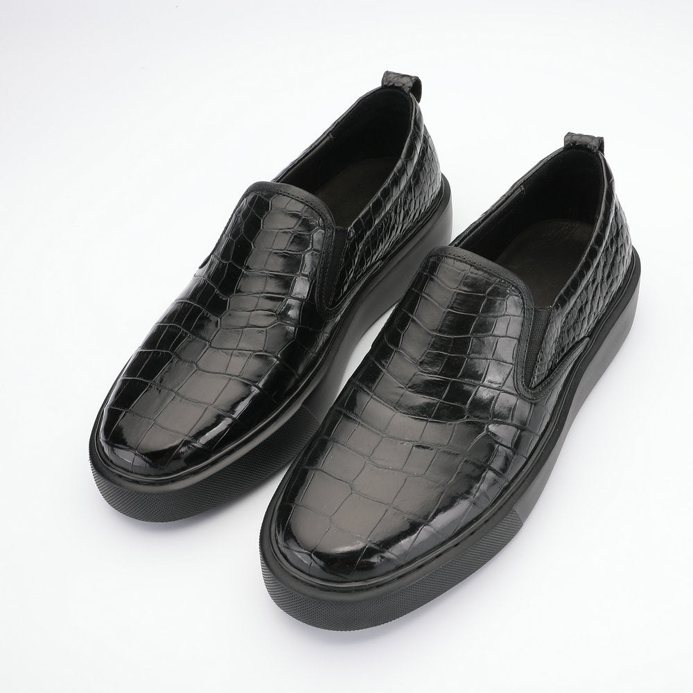 Men's Moccasins Crocodile Belly Skin Genuine Leather Casual Shoes Business Loafers Shoes Men's Leather Shoes 