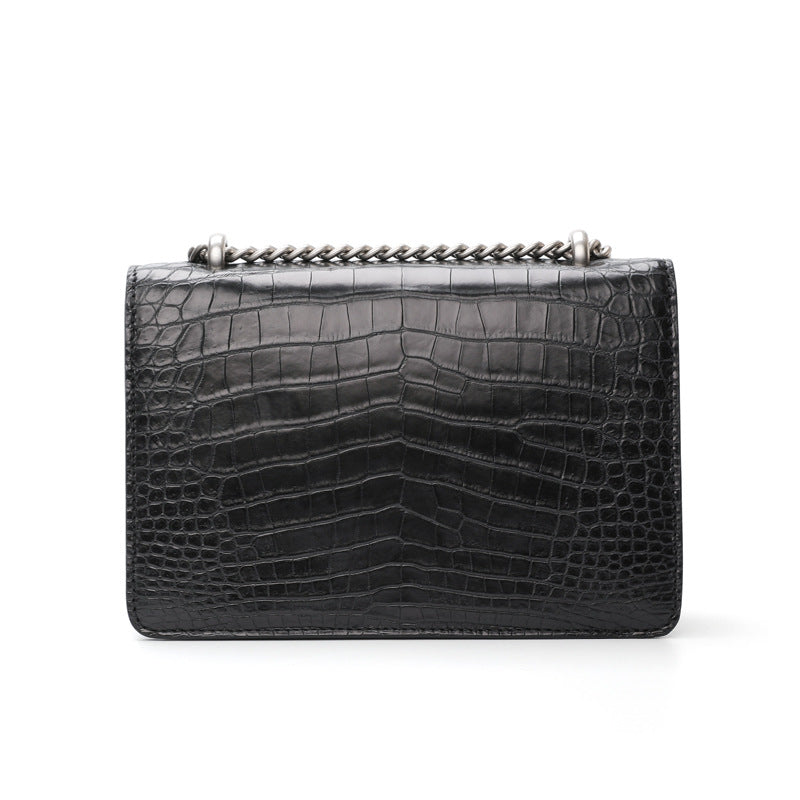Women's Bag Genuine Leather Chain Bag Fashion Shoulder Bag Crocodile Leather Crossbody Bag