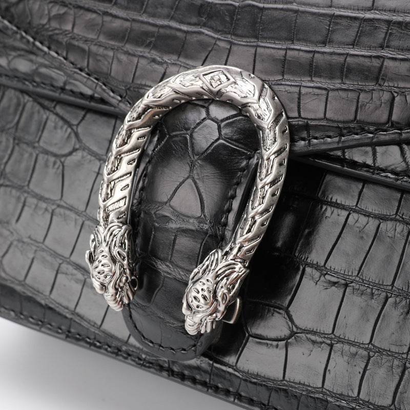Women's Bag Genuine Leather Chain Bag Fashion Shoulder Bag Crocodile Leather Crossbody Bag