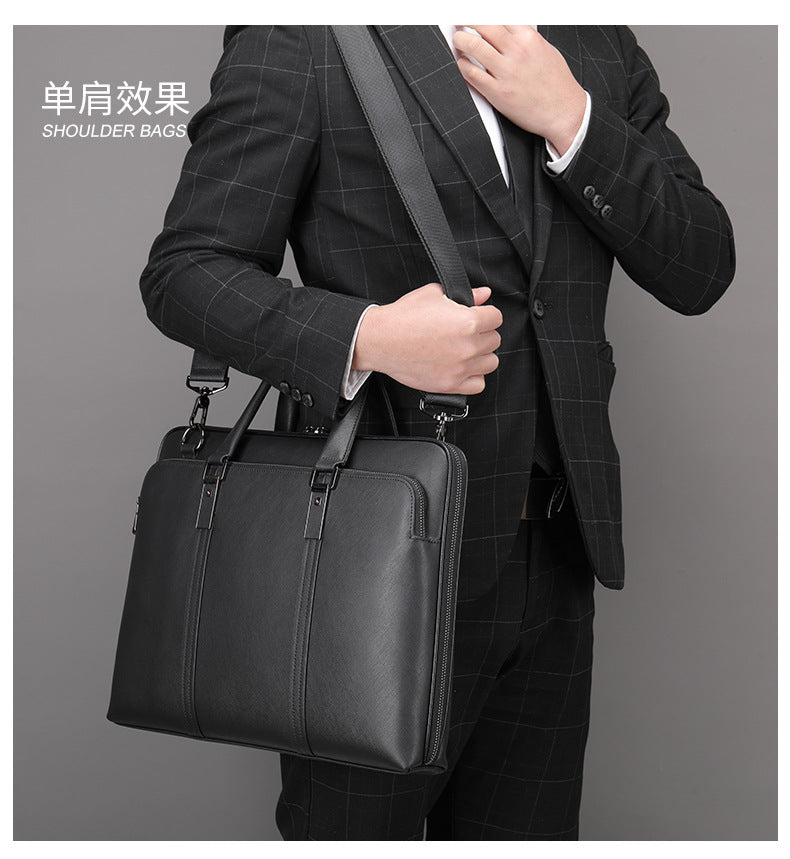 Men's Handbag Briefcase Genuine Cowhide Leather Business Lawyer Computer Bag Casual Fashion Handbag for Men 