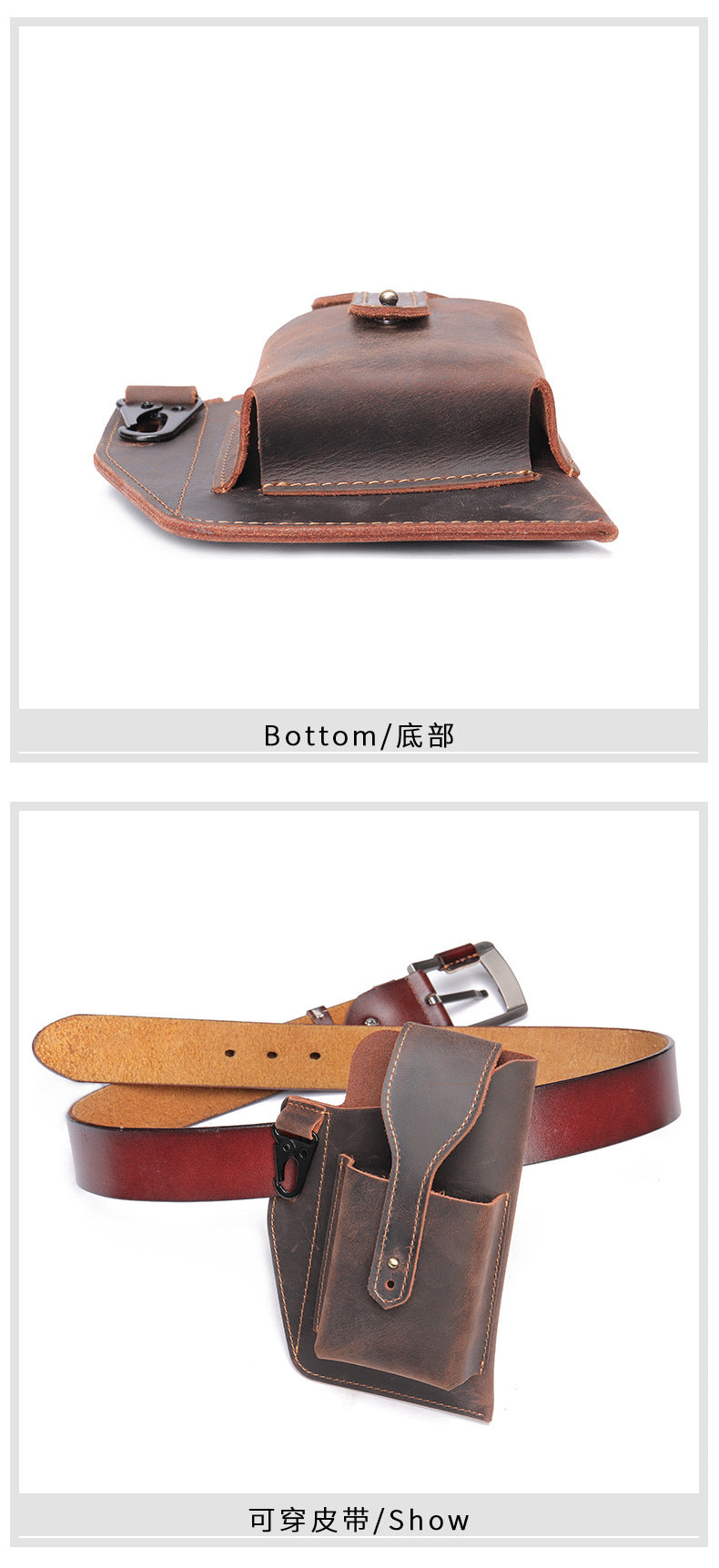 メンズウエストバッグ 牛皮 スポーツ 男性用鍵掛けバッグ