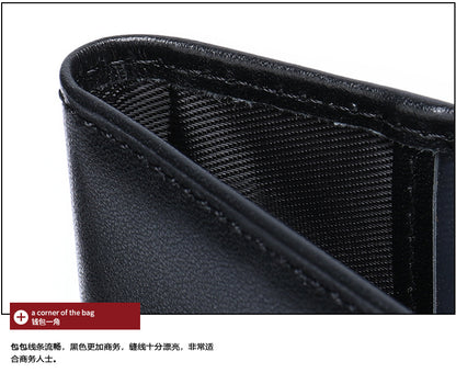 メンズ短財布 牛皮本革製 ビジネス 多機能 男性用ウォレットカードバッグ