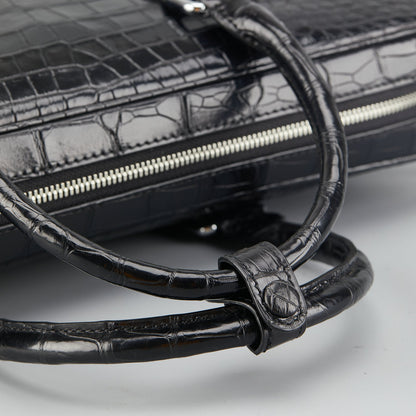 シャム鰐皮 本革メンズブリーフケース ハンドバッグ カジュアル 出張 通勤 ビジネスバッグ オフィスバッグ  ファイルバッグ 手提げかばん