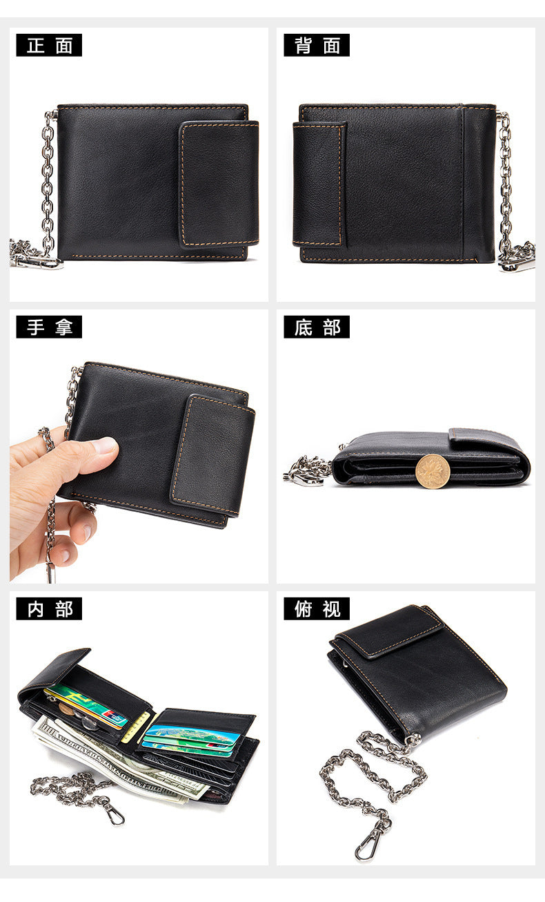 メンズ短財布 牛皮本革製 レトロ 多機能男性用ウォレット