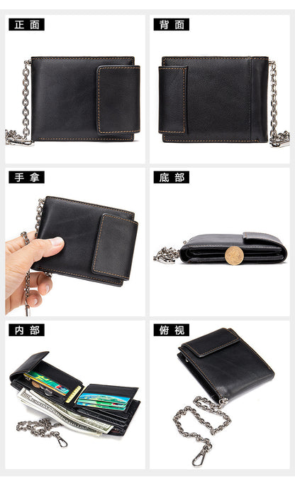 メンズ短財布 牛皮本革製 レトロ 多機能男性用ウォレット