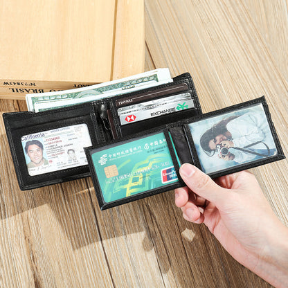 メンズ長財布 なめし 皮高品質小銭入れ誕生日プレゼント贈り物男性用ウォレット