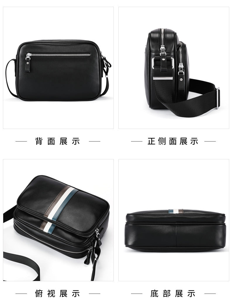 メンズショルダーバッグ 牛皮本革製 ビジネスファッション 大容量 斜めがけバッグ