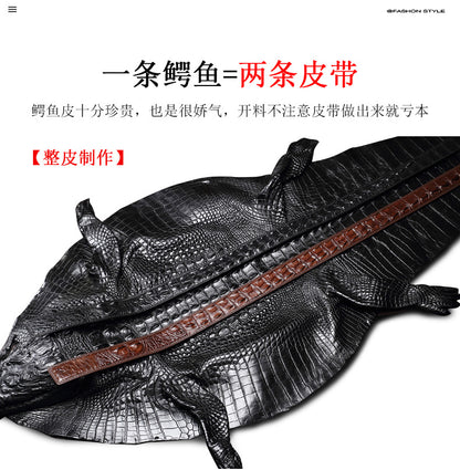 Men's Belt Crocodile Skin Genuine Leather Automatic Buckle Fashion Casual High Quality Men Belt 
