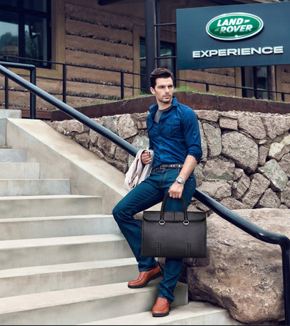 メンズハンドバッグ 本革製牛皮 ファッション ビジネス 大容量 ビジネス ブリーフケース パソコンバッグ 手編み メンズ手提げかばん