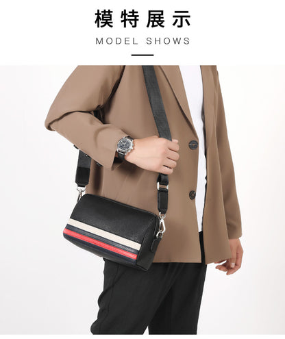 メンズショルダーバッグ 牛皮 本革製 大容量ビジネス カジュアル ファッション斜めがけバッグ