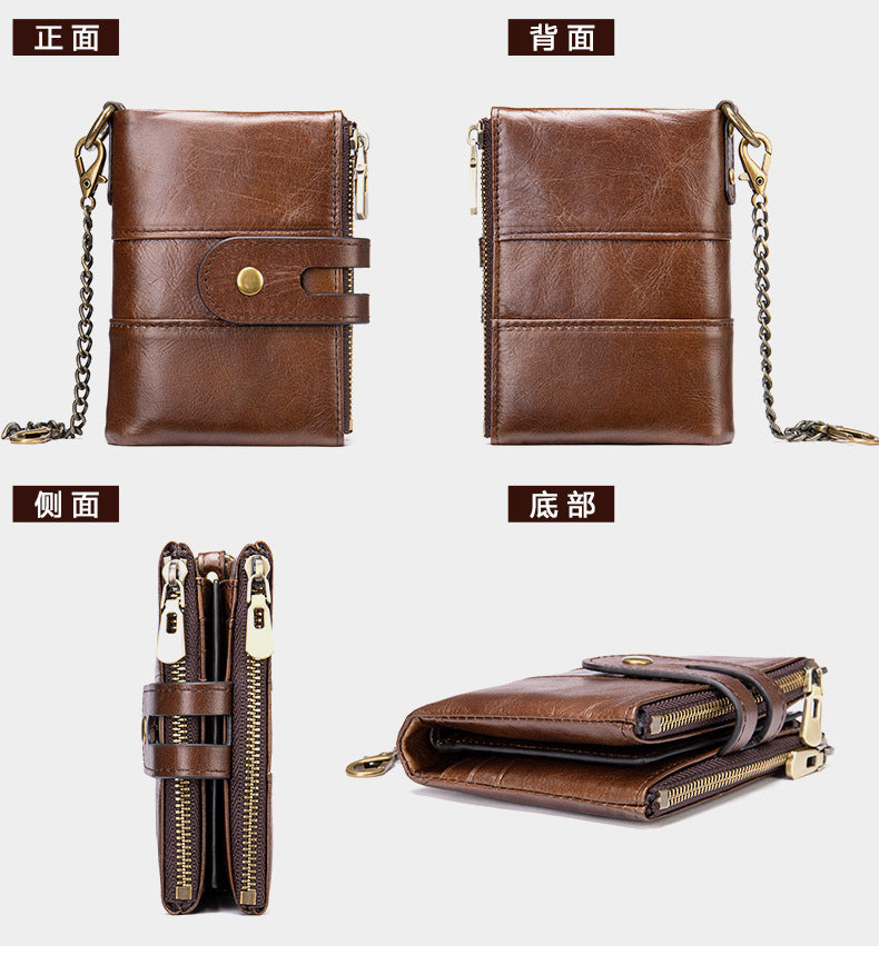 メンズ短財布 牛皮本革製 レトロ RFID盗難防止 カードバッグ