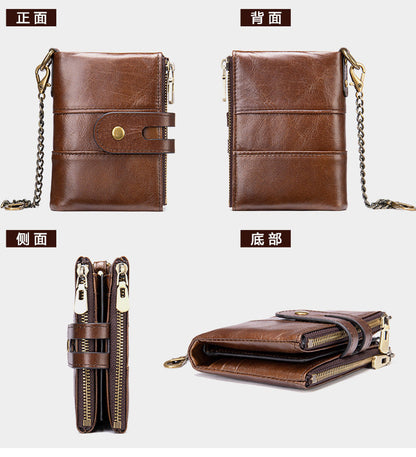 メンズ短財布 牛皮本革製 レトロ RFID盗難防止 カードバッグ