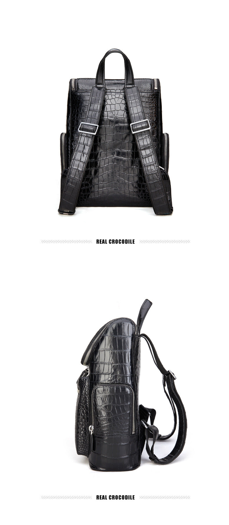 Crocodile Belly Skin Men's Backpack Large Capacity Business Commuting Casual Business Travel Bag 