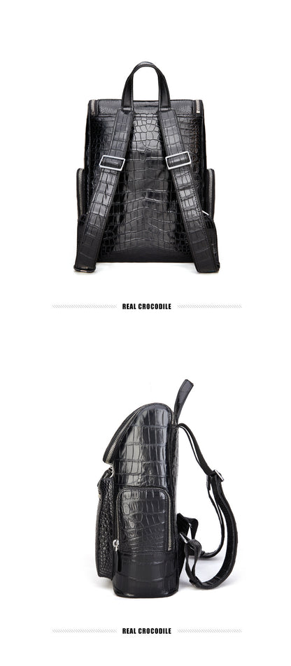 Crocodile Belly Skin Men's Backpack Large Capacity Business Commuting Casual Business Travel Bag 