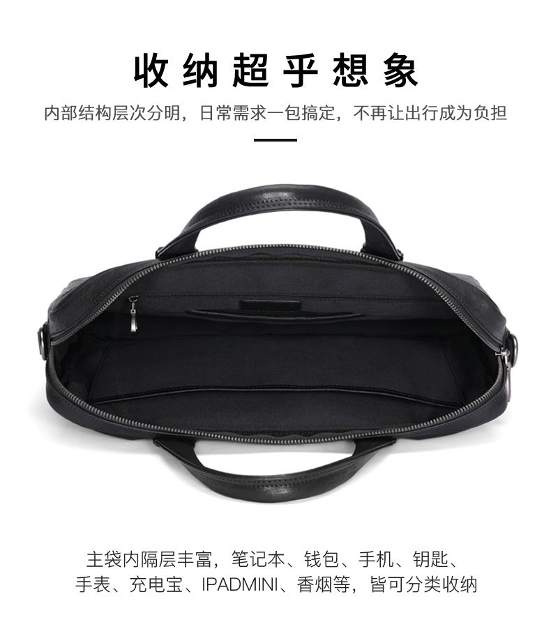 メンズブリーフケース ハンドバッグ 牛皮本革製 ビジネス カジュアル斜めがけバッグ