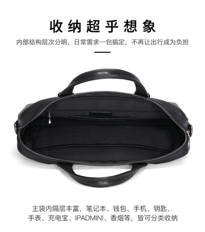 メンズブリーフケース ハンドバッグ 牛皮本革製 ビジネス カジュアル斜めがけバッグ