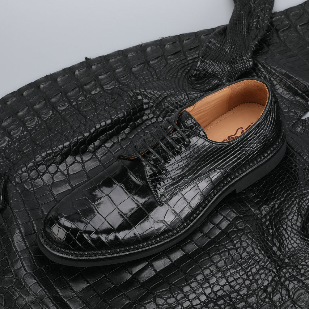 ワニ皮本革製メンズ革靴 カジュアル ビジネスシューズ