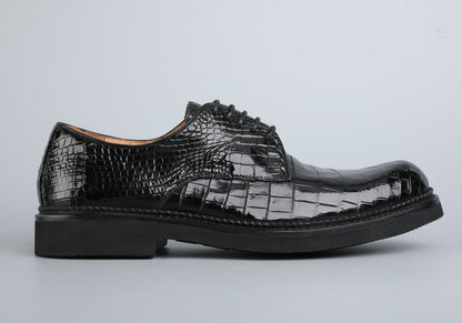 ワニ皮本革製メンズ革靴 カジュアル ビジネスシューズ