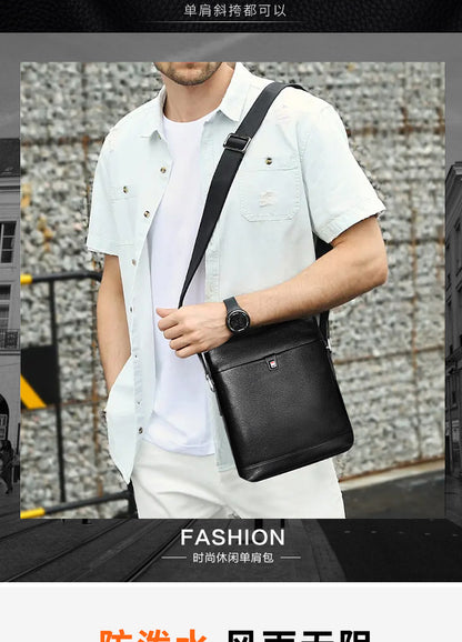 メンズショルダーバッグ 牛皮本革製 大容量 カジュアル男性用バッグ
