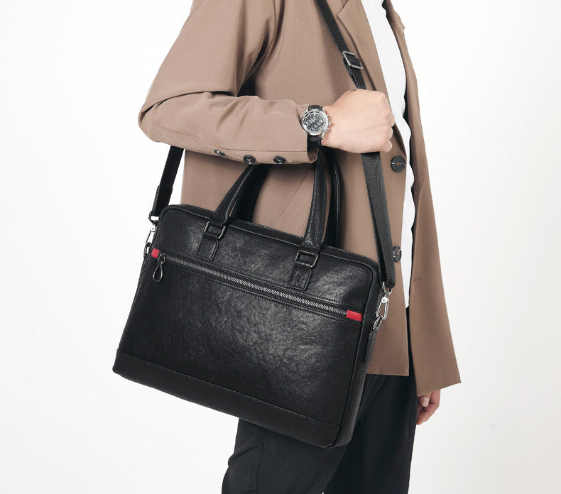 メンズブリーフケース ハンドバッグ 牛皮本革製 ビジネス カジュアル斜めがけバッグ
