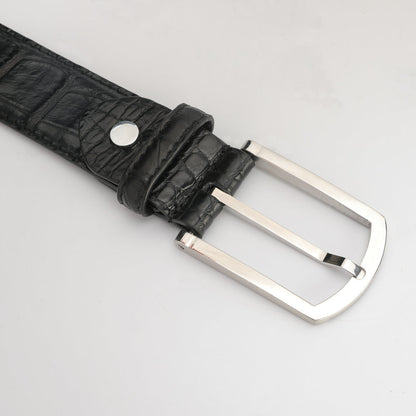 ワニ皮ベルト本革男女兼用3.4cm カジュアルベルト
