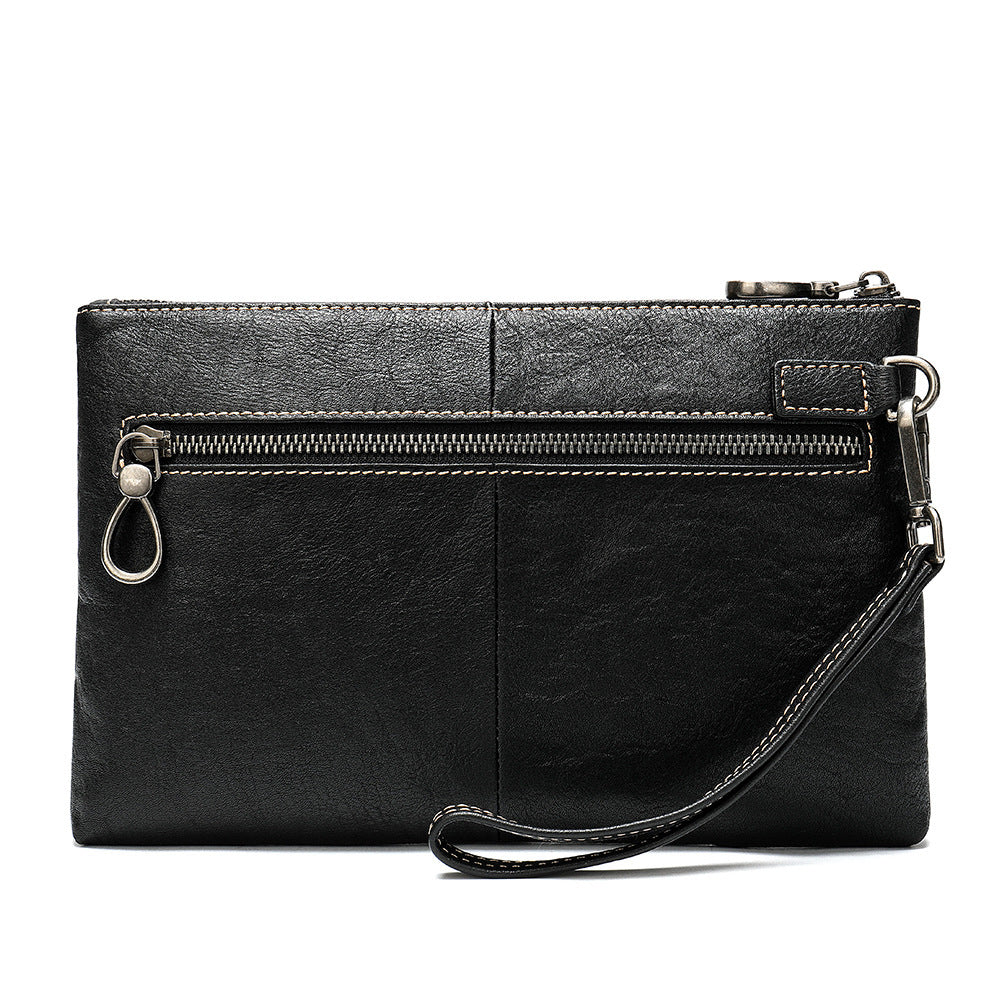 メンズクラッチバッグ 牛皮 本革製 大容量 レトロ ファッション男性用ハンドバッグ