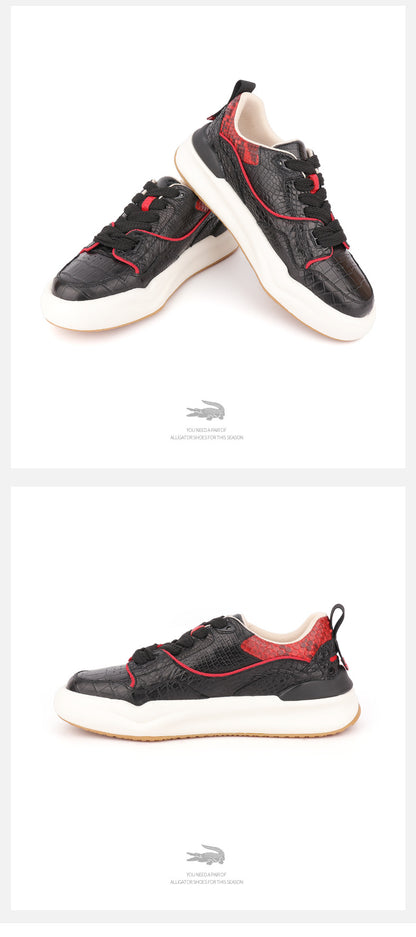 Men's Casual Shoes Crocodile Skin Genuine Leather Fashion Wear-resistant Men's Shoes 