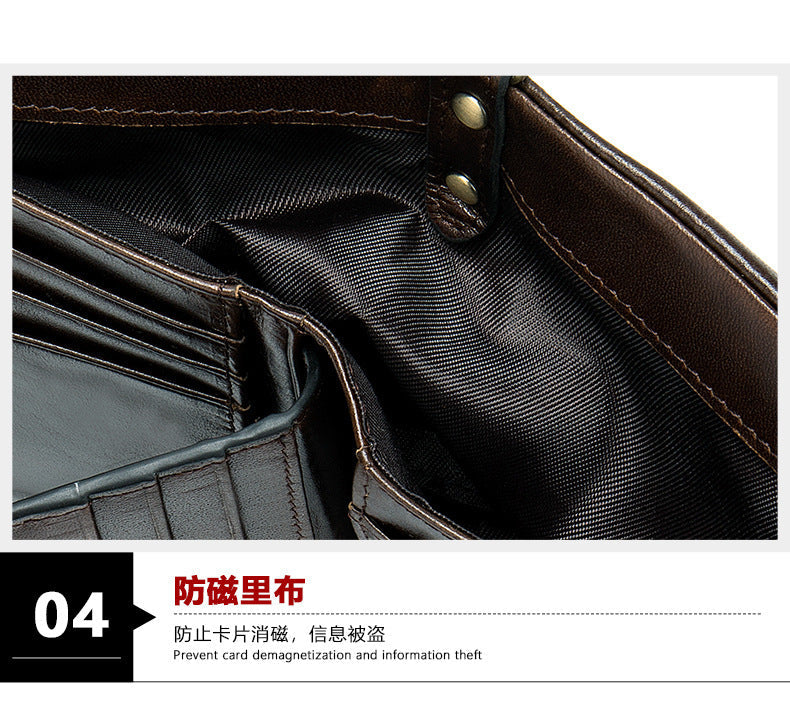 メンズ短財布 牛皮本革製 レトロ RFID盗難防止 カードバッグ