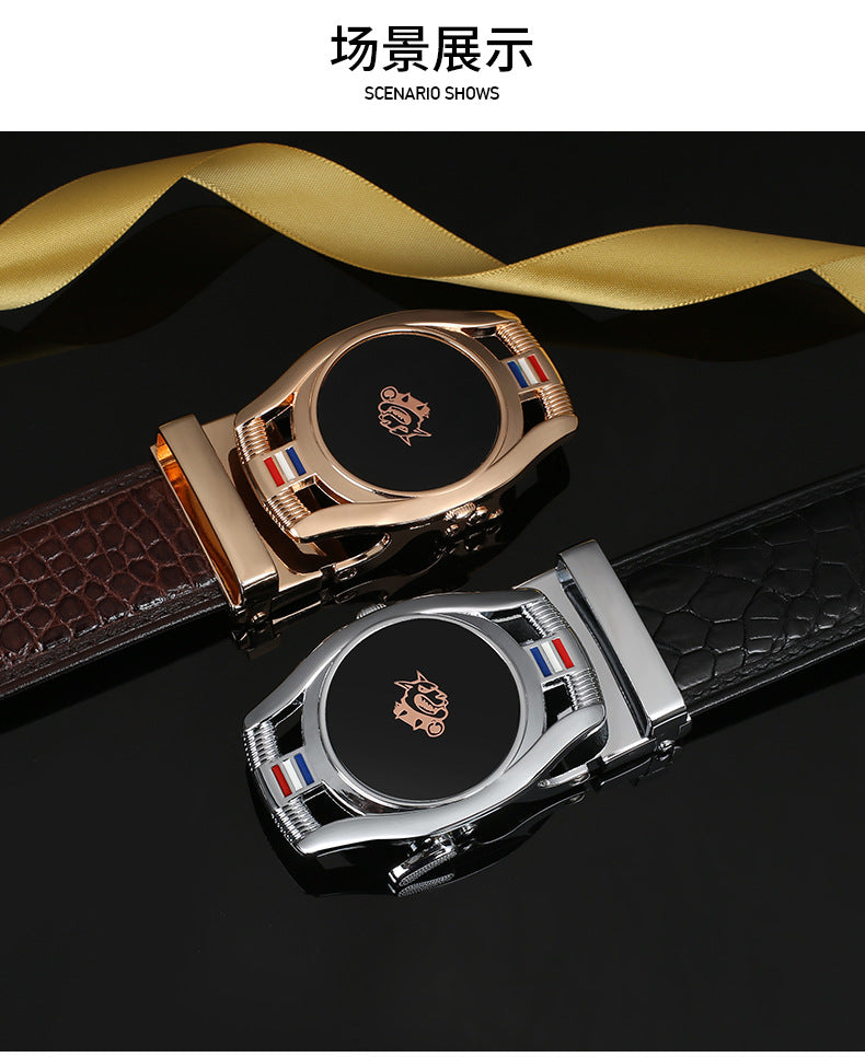 Men's Belt Crocodile Skin Genuine Leather Automatic Buckle Fashion Casual High Quality Men Belt 