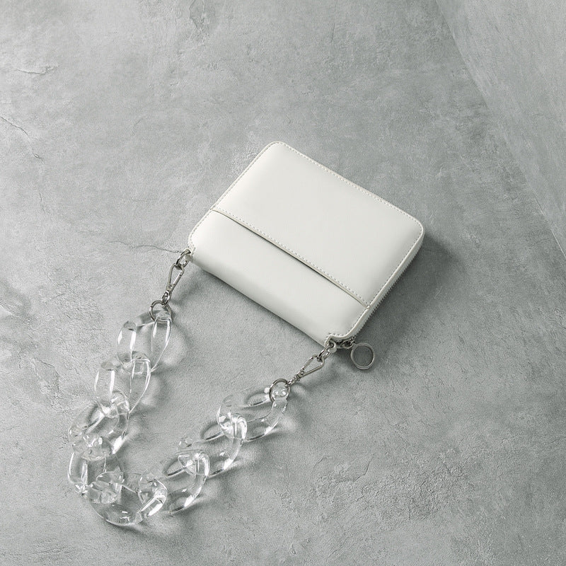 女性のハンドバッグアクリル手提げチェーバッグショルダーバッグファッション本革レディースバッグ