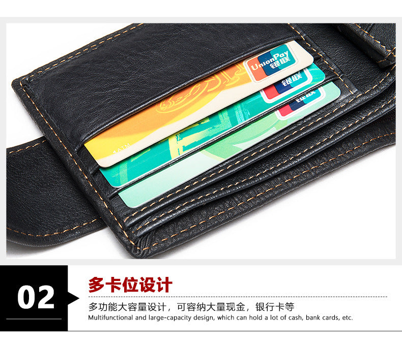 メンズ短財布 牛皮本革製 鷹 個性 ファッション 男性用カードバッグウォレット