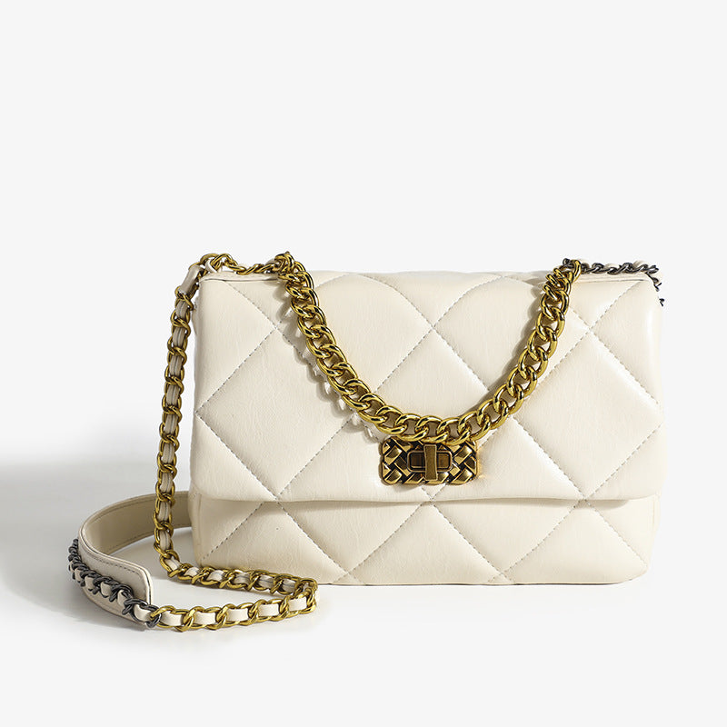 レディース本革ショルダーバッグチェーンバッグ流浪バッグチェック斜め掛けバックファッション流行