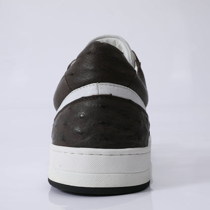 2023 New Ostrich Skin Men's Sneakers Genuine Leather Casual Fashion Men's Shoes 