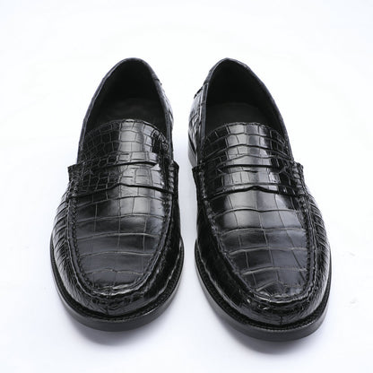 2023 New Crocodile Belly Skin Men's Leather Shoes Genuine Leather Moccasins Business Casual Shoes 