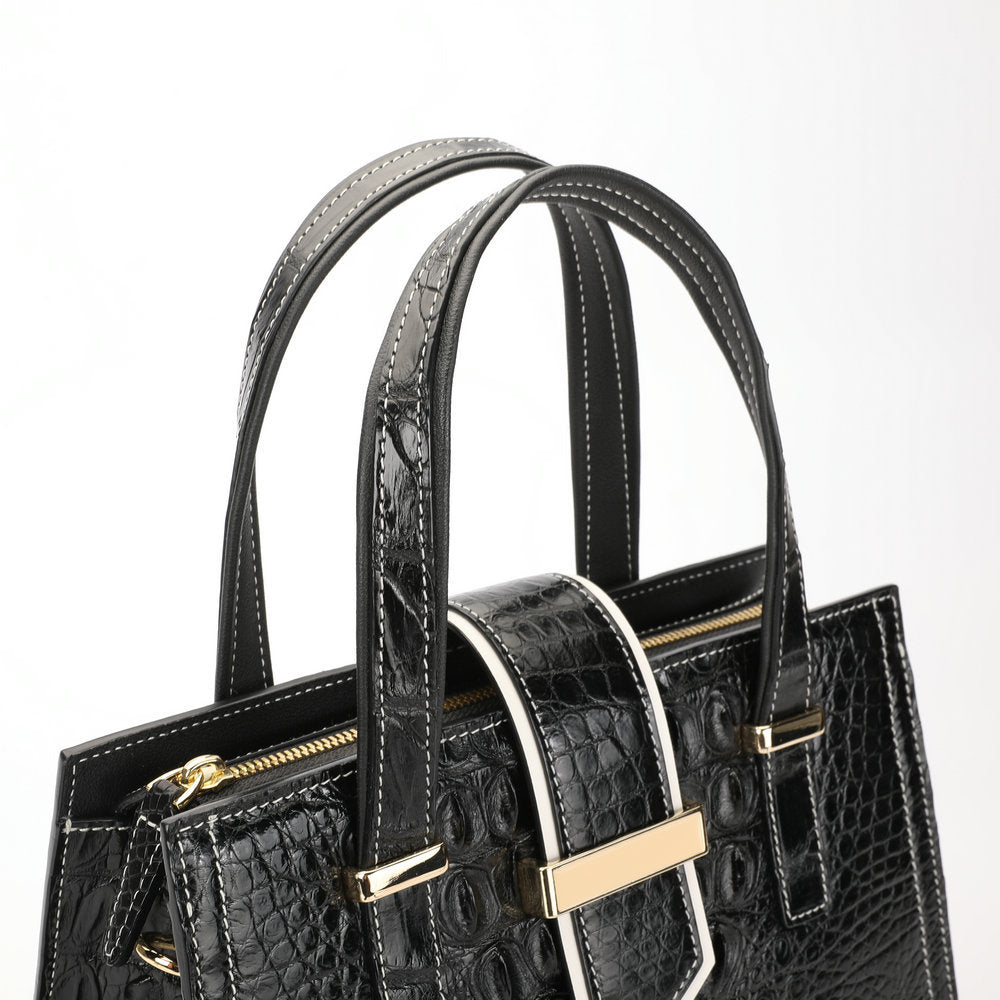 レディース  レザートートバッグ 何とでも合う シャムワニ皮 ショルダーバッグ 2wayバッグ