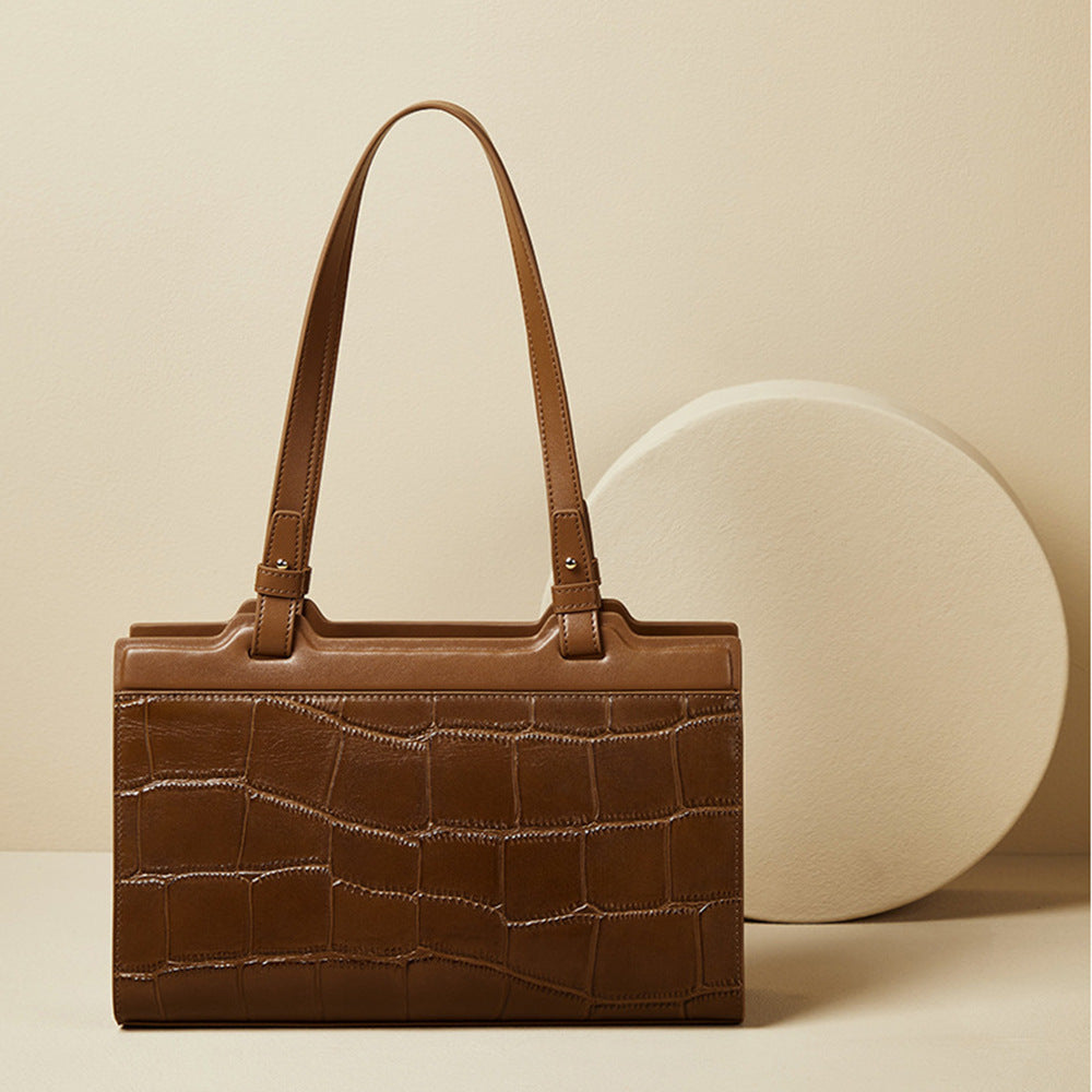 牛革ぎゅうかわ 女性バッグショルダーバッグ通勤手提げレトロバッグ何とでも合うトートバッグ