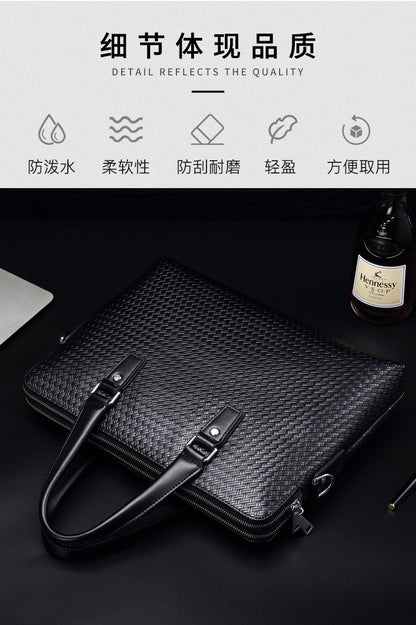Men's handbag, handbag, genuine cowhide leather, large capacity, business computer bag, men's briefcase shoulder bag 