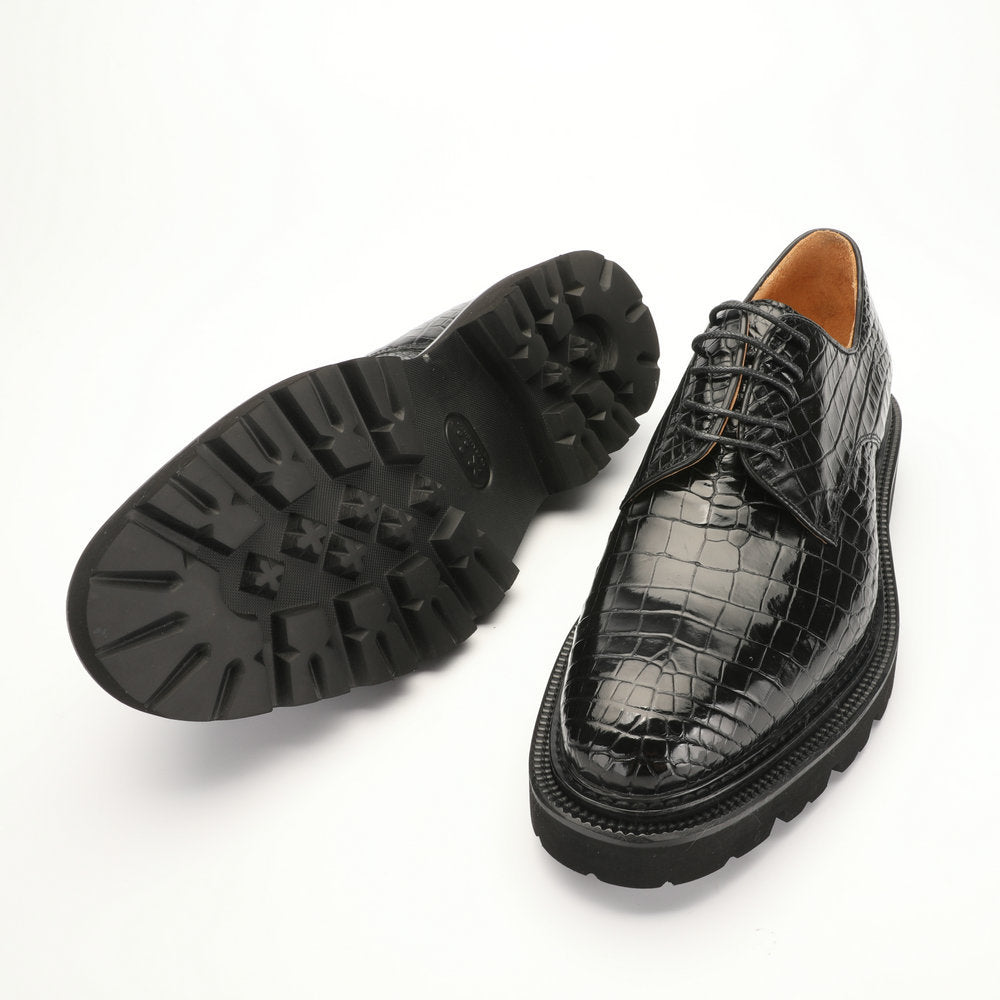 新型ワニ腹の皮メンズ革靴 本革 高品質 厚底 ビジネスシューズ