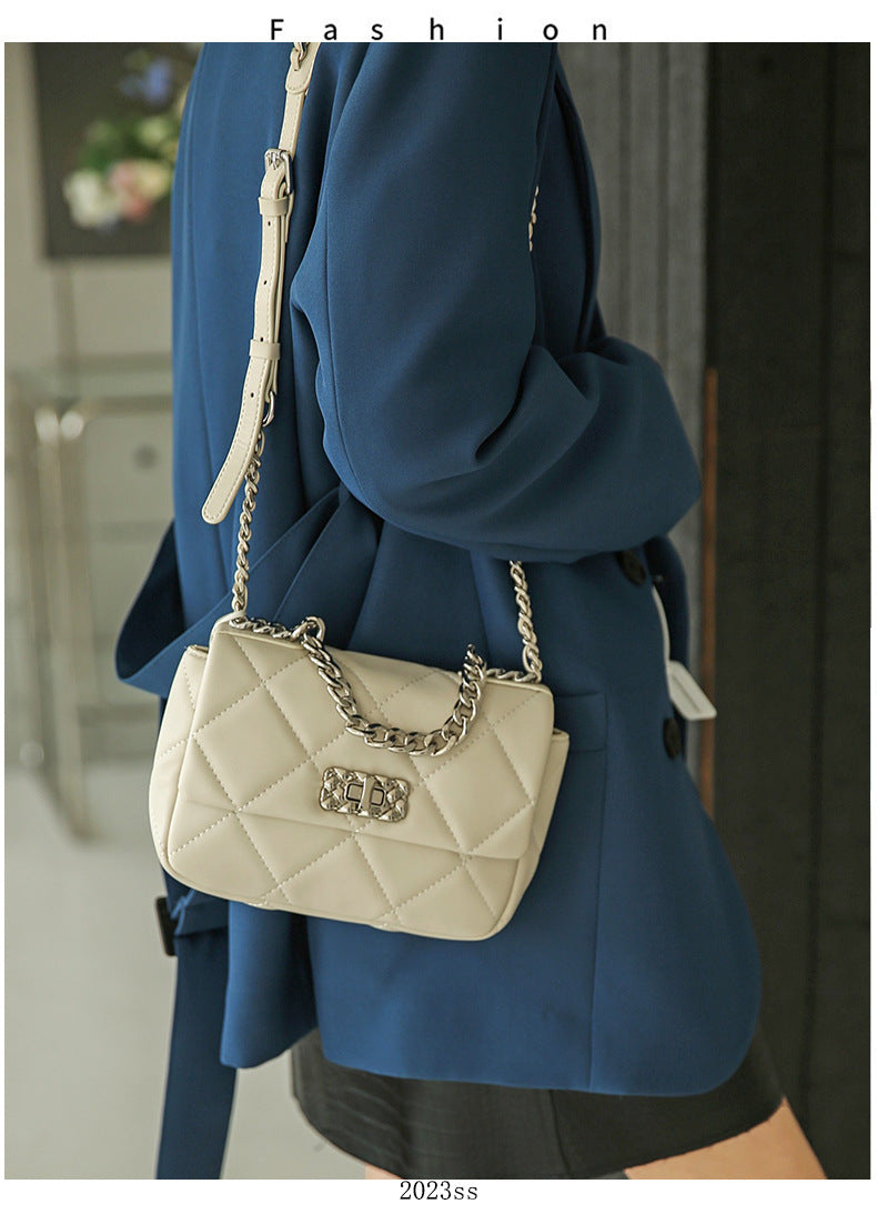 レディースバッグ菱格チェーンバッグ小方形バッグ斜め掛けバッグシングルショルダーバッグ ファッション