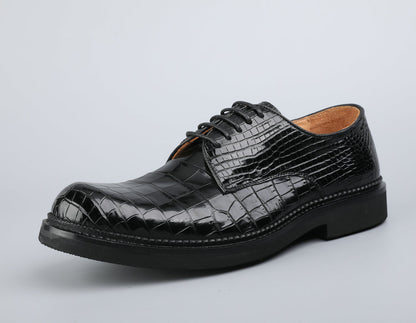 ワニ皮本革製メンズ革靴 カジュアル ビジネスシューズ
