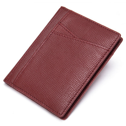 メンズカードバッグ 牛皮 薄型 シンプル カード入れRFID男性用カードクリップ