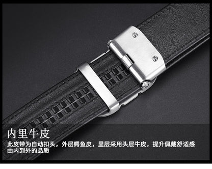 Siamese Crocodile Skin Genuine Leather Men's Belt Automatic Buckle Fashion Casual Business High Quality Men's Belt 