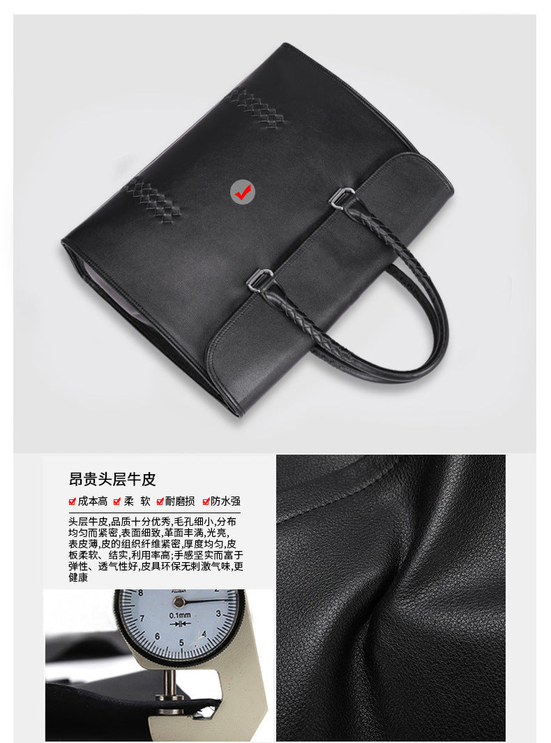 メンズハンドバッグ 本革製牛皮 ファッション ビジネス 大容量 ビジネス ブリーフケース パソコンバッグ 手編み メンズ手提げかばん