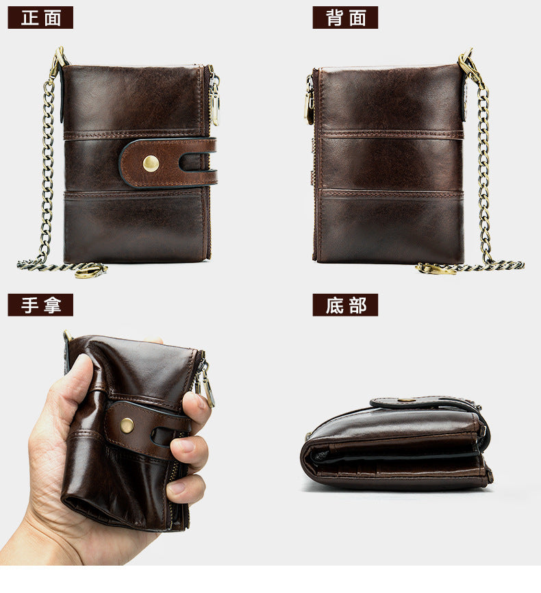 メンズ短財布 牛皮本革製 レトロ RFID盗難防止 カードバッグ