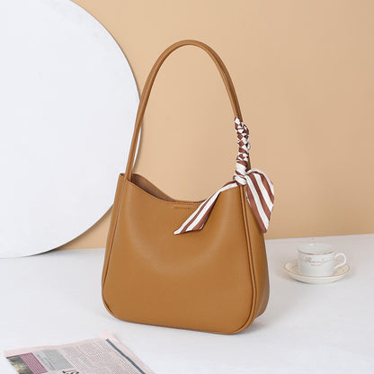 Genuine Leather Women Bag Fashionable Luxury Large Capacity Cowhide Commuting One Shoulder Ladies Bucket Bag Tote Bag