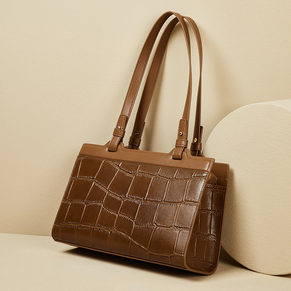 牛革ぎゅうかわ 女性バッグショルダーバッグ通勤手提げレトロバッグ何とでも合うトートバッグ