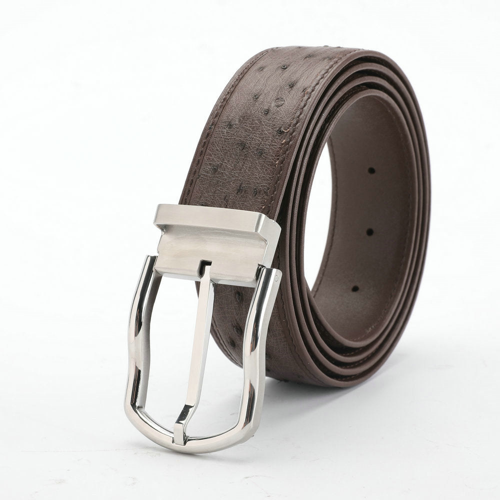 メンズベルト南アフリカ ダチョウの皮 本革製 高品質 おしゃれカジュアル男性用ベルト
