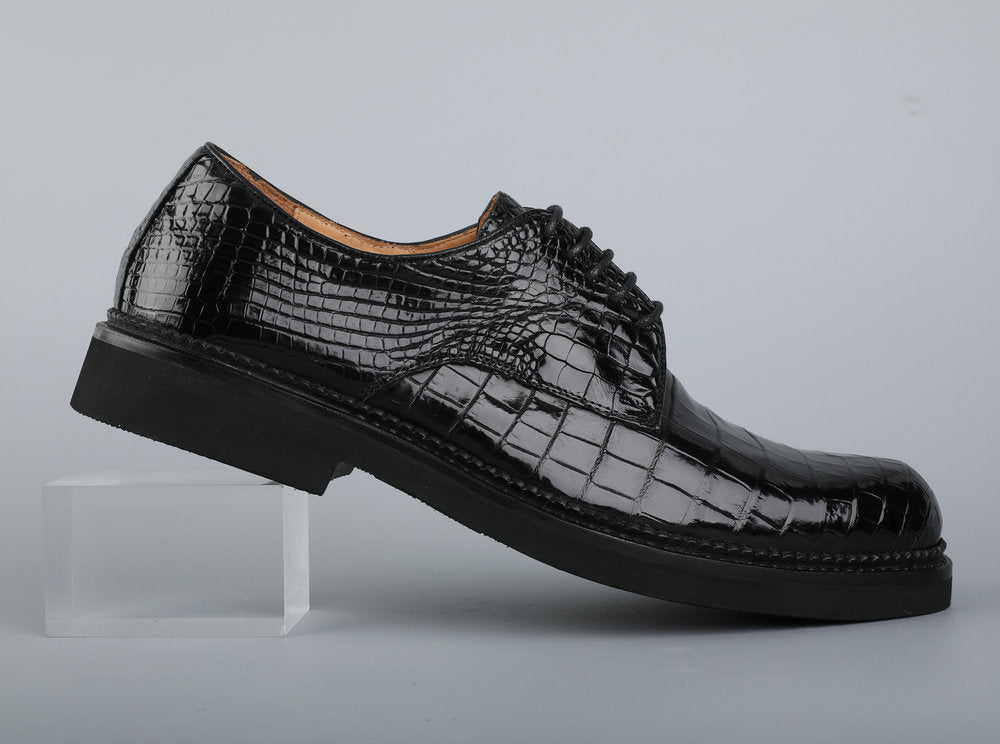 ワニ皮本革製メンズ革靴 カジュアル ビジネスシューズ